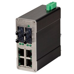 Red Lion 106FX2-ST Industrial Ethernet Unmanaged Switch (4) 10/100 Base-TX RJ45 (2) 100 Base-FX -Port