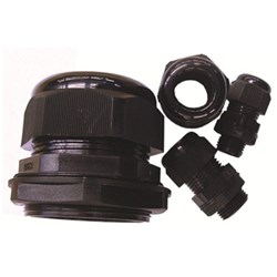 IPD AG12BK Cable Gland Nylon Black IP68 12mm Dia Mount Hole
