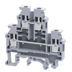 Connectwell CDL4UN Double Level Terminal Block Screw Clamp Terminal Polyamide 0.2-4sq-mm 800V 32A Grey