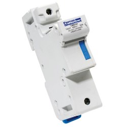 Mersen CMS141 Compact Fuse Holder 50A 1-P 690VAC/DC DIN Rail Mount 25sq-mm Cable Entry 14mm Dia x 51mm L Fuse