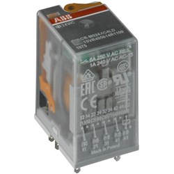 ABB CRM024AC2L Pluggable Interface Relay 21.2mm W Flat Plug-In Connector Terminal 24VAC 12A