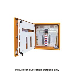IPD E43A24CT250 Distribution Board 24-P IP43 RAL 2000 Orange Mild Steel LBS 250A 600mm H x 600mm W x 200mm D