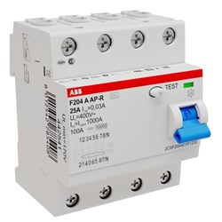 ABB F204A25AP-R Residual Current Circuit Breaker 4-P 25A 10 kA 30mA TypeA