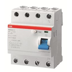 ABB F204A63AP-R Residual Current Circuit Breaker 4-P 63A 10 kA 30mA TypeA