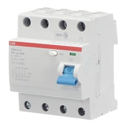 ABB F204A63/0.03 Residual Current Circuit Breaker 4-P 63A 10 kA 30mA TypeA