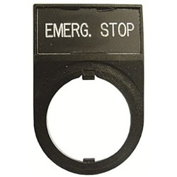 IDEC HWAM-104 Name Plate Legend: EMERGENCY STOP Aluminum For HW and YW Series Pilot Devices