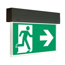 RP-Group KSH413WL-SW-ANZ Exit Sign Self-Contained  Emergency Light Universal  3-hour Battery Power  30m Viewing Distance IP54 Black Polycarbonate Housing