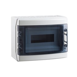 IDE LC12P1X12-65 Transparent Lid With E+N Bars 12-Module 1-Row Halogen-Free Plastic RAL 7035 Grey Surface Mount IP65