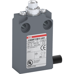 ABB LS20P11B11-U01 Limit Switch Plain Steel Plunger 1NO-1NC 30mm W Plastic