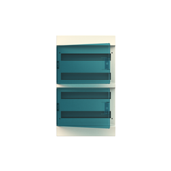 ABB M41W72T Surface Mount Load Centre 72-Module 3-Row White Wall Mount IP41 Transparent (Petrol Blue) Door