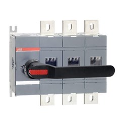 ABB OT1250E03P Disconnector Switch IP65 1250A 3 1000VAC Black Pistol Handle Base Mount