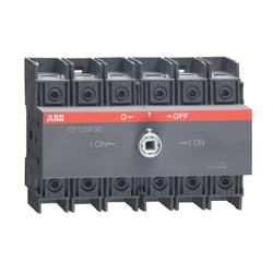 ABB OT125F3CP-K Changeover Switch 125A 750VAC/DC IP20 Front IP65 Handle Base Mount 3P-3P-P