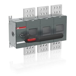 ABB OT2500E03P Disconnector Switch IP65 2500A 3 1000VAC Black Pistol Handle Base Mount