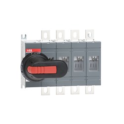 ABB OT250E04P Switch-Disconnector with Handle and Shaft IP00 250A 250A 250A 4-P 1000V Black Base Mount