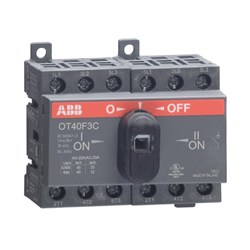 ABB OT40F3CP-K Changeover Switch 40A 750VAC/DC IP20 Front IP65 Handle Base Mount 3P-3P-P
