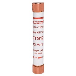 MERSEN FUSE LINK 600VAC 300VDC 12A UL CLASS K-5 GENERAL PURPOSE FERRULE 21*127MM OTS12