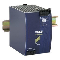 Puls QS20.241 Power Supply 1PH 110-150VDC 24VDC 20A 480 Watt 31.4 Watt DIN Rail Mount Spring Clamp IP20