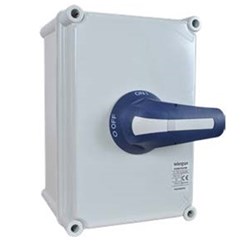 Telergon TLB1254P/E Enclosed Load Break Switch 125A 4-P Reinforced Polyester 45 kW IP65 270mm H x 180mm W x 170mm D