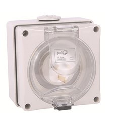 IPD W66AI310 Appliance Inlet 3 Flat-Pin 1-Ph 10A 250VAC/DC IP66 Polycarbonate For: W66AI310