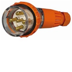 IPD W66AP510 Angled Plug 5 Round-Pin 3-Ph 10A 500VAC/DC IP66 Polycarbonate