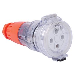 IPD W66ES432 Extension Socket 4 Round-Pin 3-Ph 32A 500VAC/DC IP66 Polycarbonate