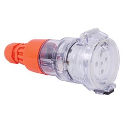 IPD W66ES532 Extension Socket 5 Round-Pin 3-Ph 32A 250VAC/DC IP66 Polycarbonate