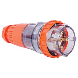 IPD W66SP550 Straight Plug 5 Round-Pin 3-Ph 50A 500VAC/DC IP66 Polycarbonate