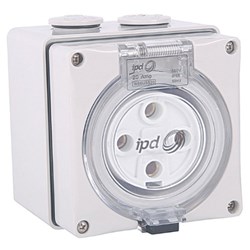 IPD W66US432LB Unswitched Socket 4 Round-Pin 3-Ph 32A 500VAC/DC IP66 Polycarbonate