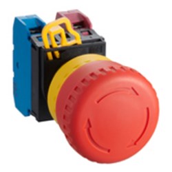 IDEC YW1B-V4E01R Emergency Stop Pushbutton Switch Non-Illuminated 1NC 30mm W 41.4mm H 78.3mm D M3.5 Screw