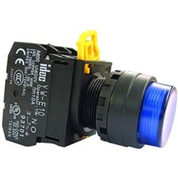 IDEC YW1L-M2E10Q4A Illuminated Pushbutton 22mm Extended Momentary Amber 24VAC/DC 1NO