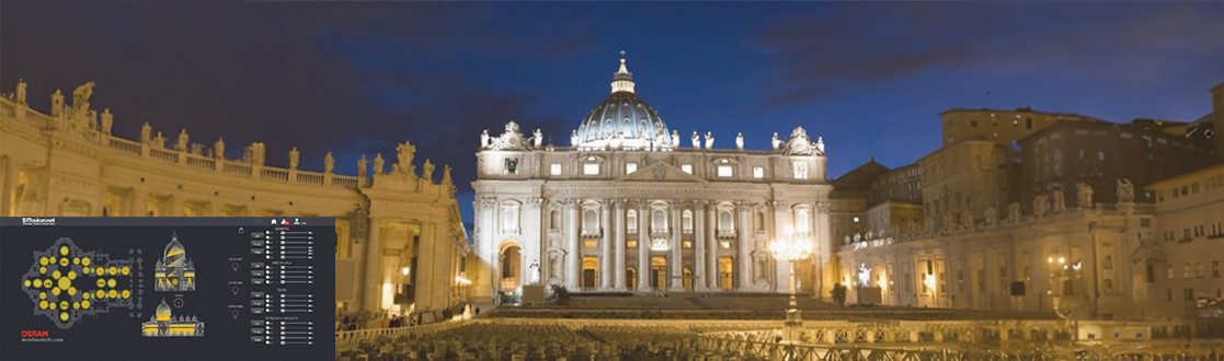 Movicon.NExT lighting up St Peter’s Basilica in Vatican City 